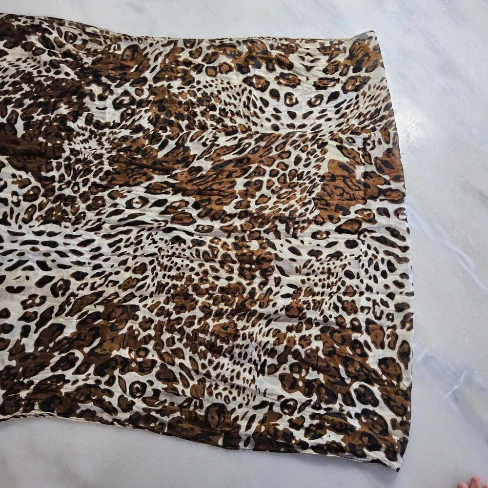 Animal Print Infinity Scarf Brown Oblong Lightweight Fashion Accessory‎ Women
